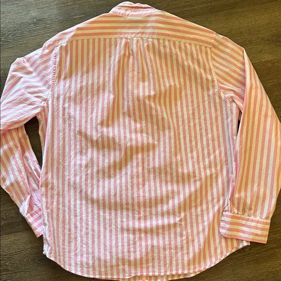 J. Crew Pink and White Striped Button Down Shirt - Picture 6 of 6
